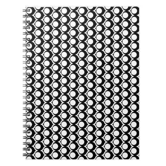 Black White Modern Geometric Art Deco Notitieboek (Voorkant)