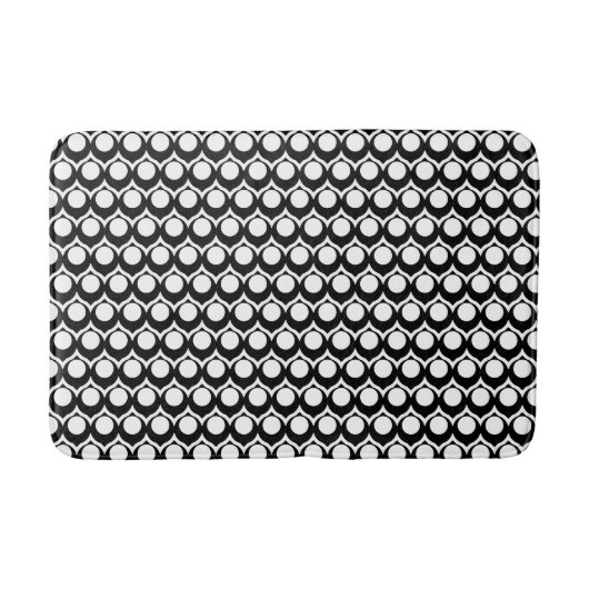 Black White Modern Geometric Pattern Badmat (Voorkant)