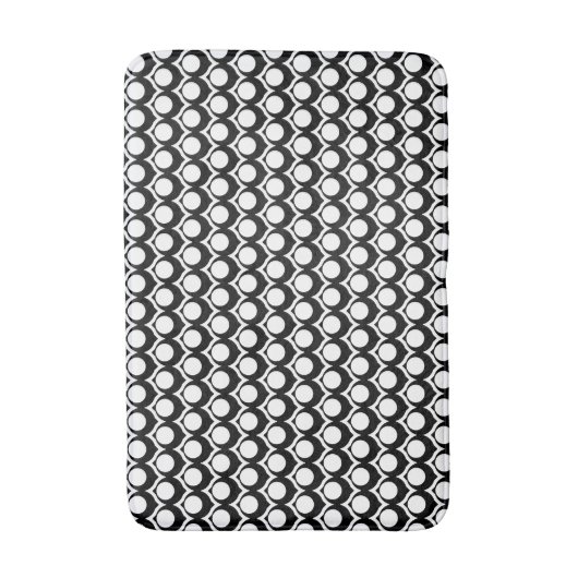 Black White Modern Geometric Pattern Badmat (Voorkant Verticaal)