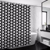 Black White Modern Geometric Pattern Douchegordijn