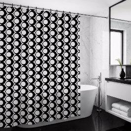 Black White Modern Geometric Pattern Douchegordijn