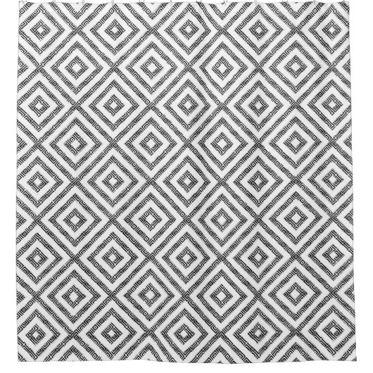 Black & White Modern Geometric Seamless Pattern Douchegordijn (Voorkant)