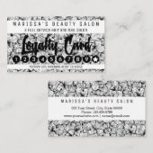 Black White Modern Hand Drawn Flowers Loyalty (Voorkant / Achterkant)