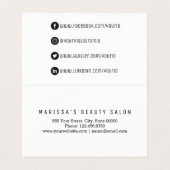 Black White Modern Hand Drawn Flowers Social Media Visitekaartje (Binnenkant ongevouwen)