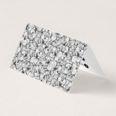 Black White Modern Hand Drawn Flowers Social Media Visitekaartje (Achterkant)