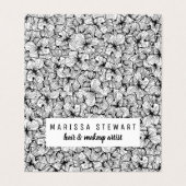 Black White Modern Hand Drawn Flowers Social Media Visitekaartje (Buitenkant ongevouwen)