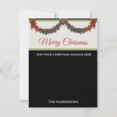 Black White Modern Holiday Foto Wreated Kerstmis (Achterkant)