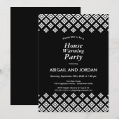 Black White Modern Housewarming Party Kaart (Voorkant / Achterkant)