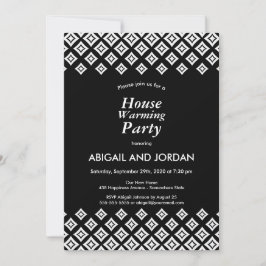 Black White Modern Housewarming Party Kaart