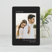 Black White Modern Insta Photo Film Simple Wedding Save The Date (Staand voorkant)