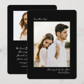 Black White Modern Insta Photo Film Simple Wedding Save The Date (Voorkant / Achterkant)