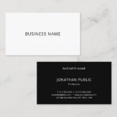 Black White Modern Minimal Simple Professional Visitekaartje (Voorkant / Achterkant)