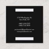 Black White Modern minimalist Professional elegant Vierkante Visitekaartje (Achterkant)