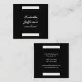 Black White Modern minimalist Professional elegant Vierkante Visitekaartje (Voorkant / Achterkant)