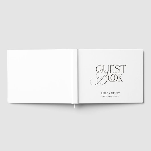 Black & White Modern Minimalist Wedding  Gastenboek (Volledig)