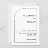Black white modern minimalist wedding kaart (Voorkant)
