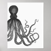 Black & White Modern Octopus Poster (Voorkant)