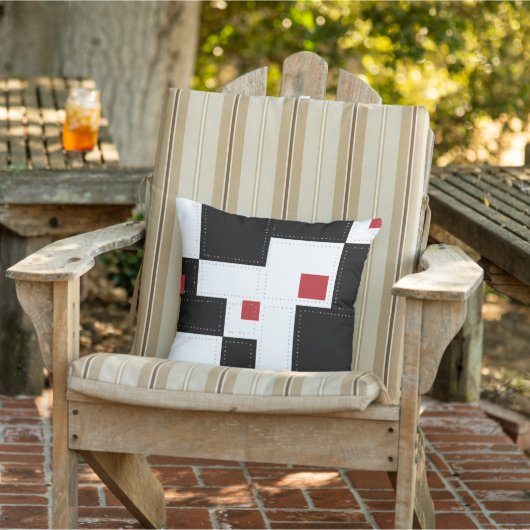 Black White Modern  Patchwork Sierkussen (Stoel)