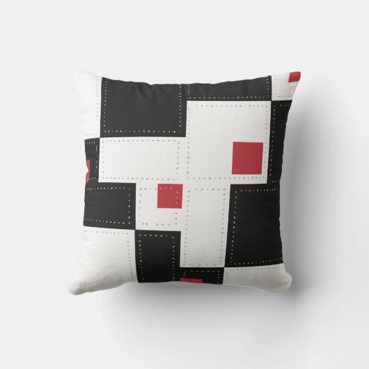 Black White Modern  Patchwork Sierkussen (Achterkant)