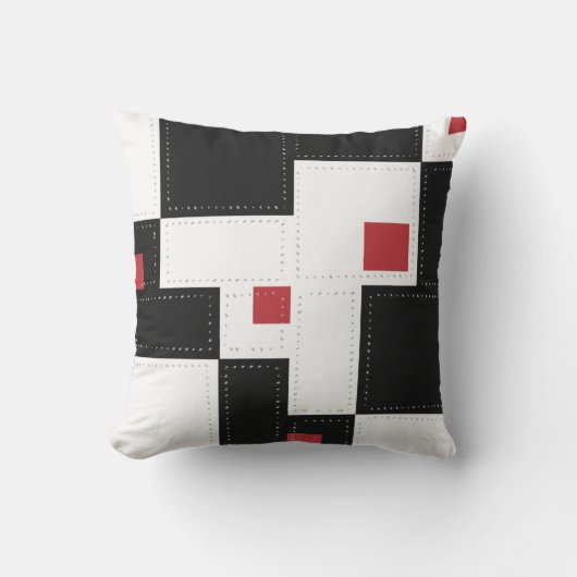 Black White Modern  Patchwork Sierkussen (Voorkant)