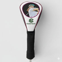 Black White Modern Personalized Golf Headcover