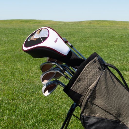 Black White Modern Personalized Golf Headcover (Insitu)