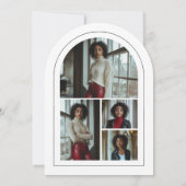 Black White Modern Photo Collage Afstudeerder Aank Kaart (Achterkant)