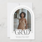 Black White Modern Photo Collage Afstudeerder Aank Kaart (Voorkant)