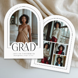 Black White Modern Photo Collage Afstudeerder Aank Kaart