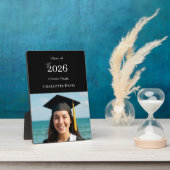 Black white modern photo Graduate Fotoplaat (Zijkant)