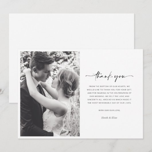 Black White Modern Photo Weddenschap Kaart (Voorkant / Achterkant)