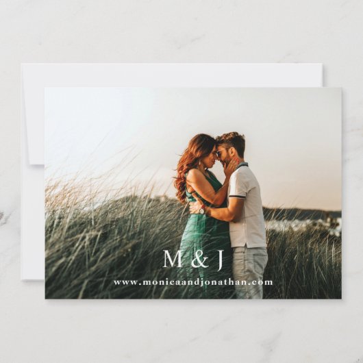 Black & White Modern Photo Wedding - Horizontal 2 Kaart (Achterkant)