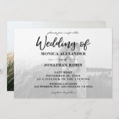 Black & White Modern Photo Wedding - Horizontal 2 Kaart (Voorkant / Achterkant)