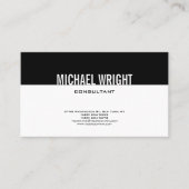 Black White Modern Plain Simple Minimalist Visitekaartje (Voorkant)