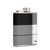 Black White Modern Plays Initialen Preppy Chic Heupfles (Rechts)