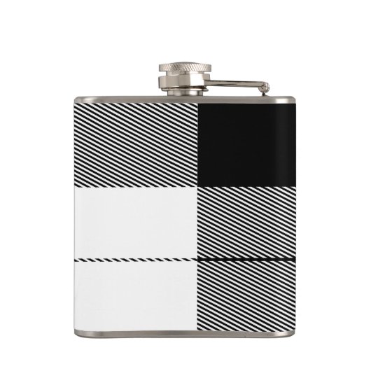 Black White Modern Plays Initialen Preppy Chic Heupfles (Achterkant)