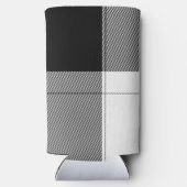 Black White Modern Plays Initialen Preppy Chic Seltzer Blikjeskoeler (Achterkant)