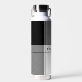 Black White Modern Plays Initialen Preppy Chic Waterfles (Voorkant)