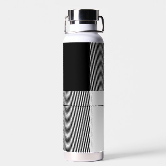 Black White Modern Plays Initialen Preppy Chic Waterfles (Achterkant)