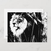 Black White Modern Pop Art Sjabloon Animal Lion Briefkaart (Voorkant / Achterkant)