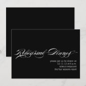 Black White Modern Rehearsal Dinner Invitation Kaart (Voorkant / Achterkant)