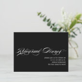 Black White Modern Rehearsal Dinner Invitation Kaart (Staand voorkant)