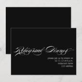 Black White Modern Rehearsal Dinner Invitation Kaart (Voorkant / Achterkant)