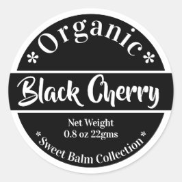 Black & White Modern Trendy Organic Beauty Ronde Sticker