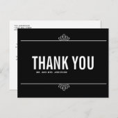 Black White Modern Typografie Dank je Briefkaart (Voorkant / Achterkant)
