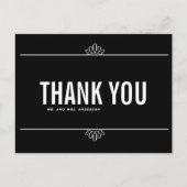 Black White Modern Typografie Dank je Briefkaart (Voorkant)