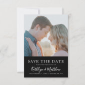 Black & White Modern Typography Photo Wedding Save The Date (Voorkant)