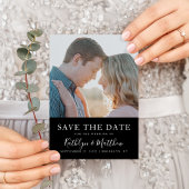 Black & White Modern Typography Photo Wedding Save The Date