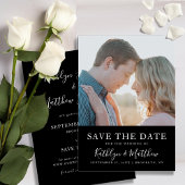 Black & White Modern Typography Photo Wedding Save The Date