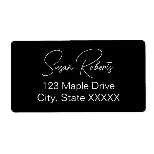 Black & White Modern Wedding Etiket (Voorkant)